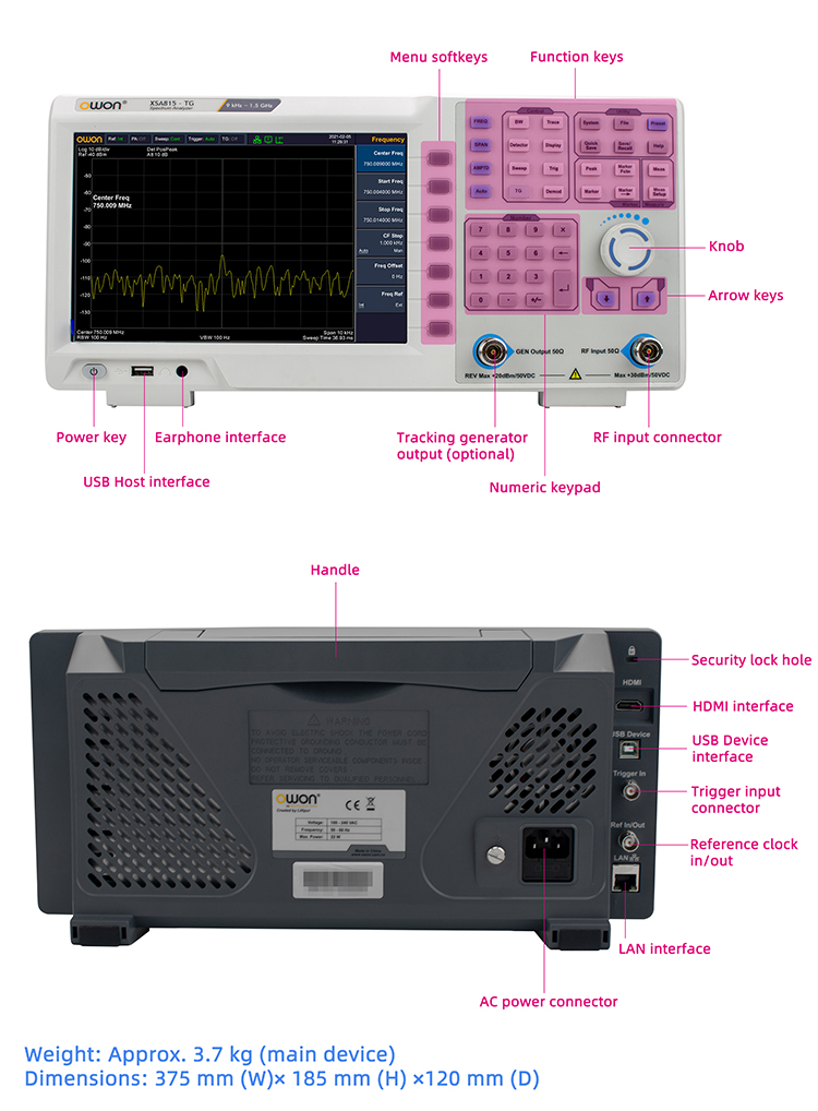 Spectrum Analyzer Tracking Generator 1.5Ghz - Analizador de Espectro Portátil de 9kHz