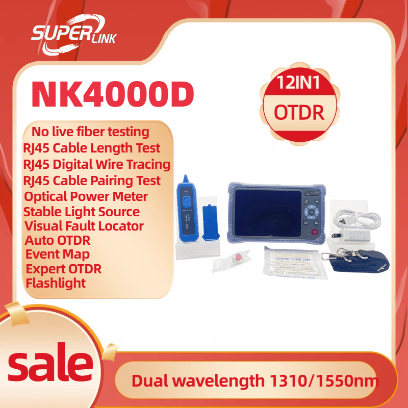 Novker NK4000D Mini OTDR 12 en - Optical Time Domain Reflectometer Otdr 1310 1550Nm reseña y precio